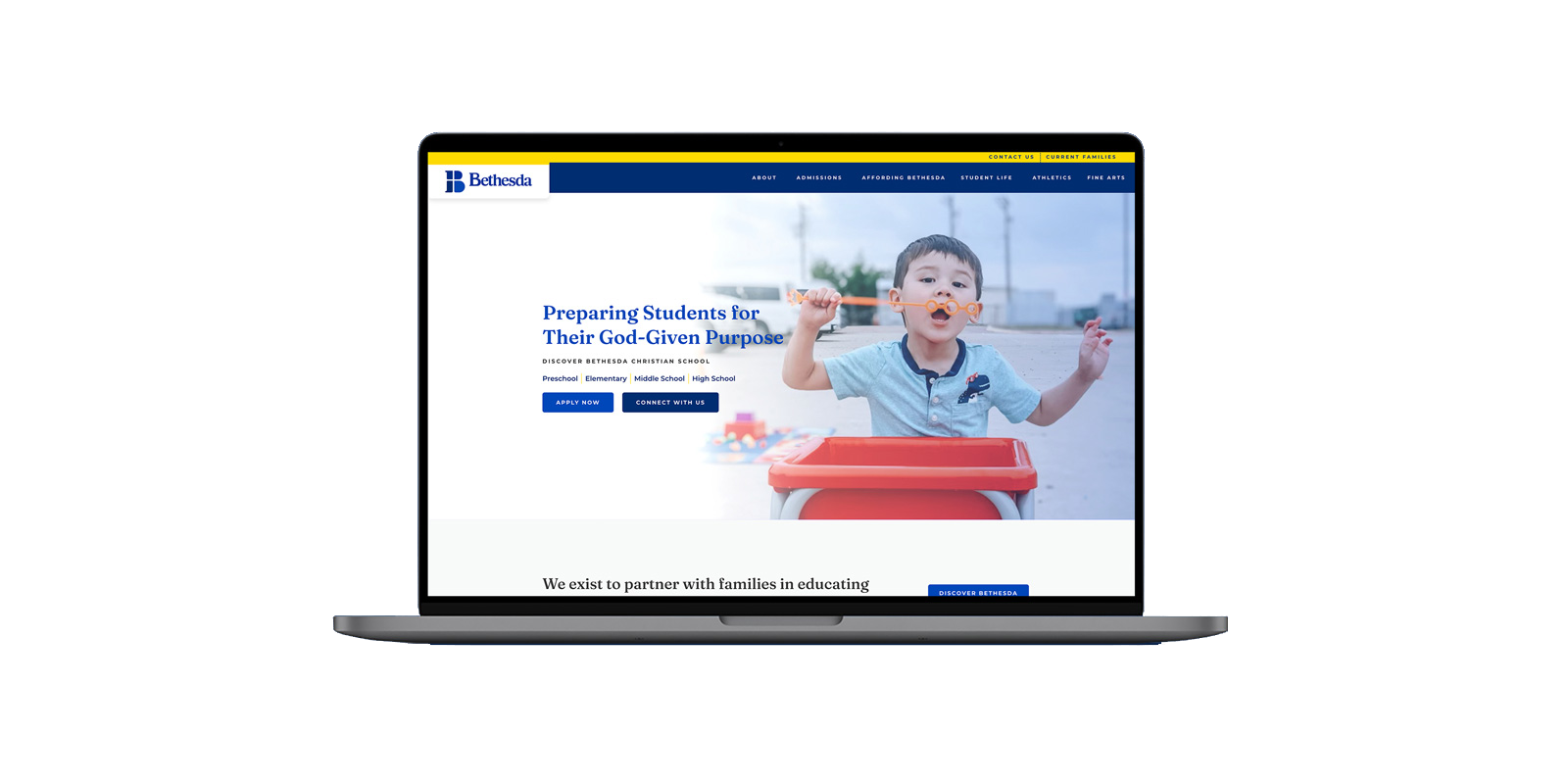 Bethesda Christian School – Website Design image 1