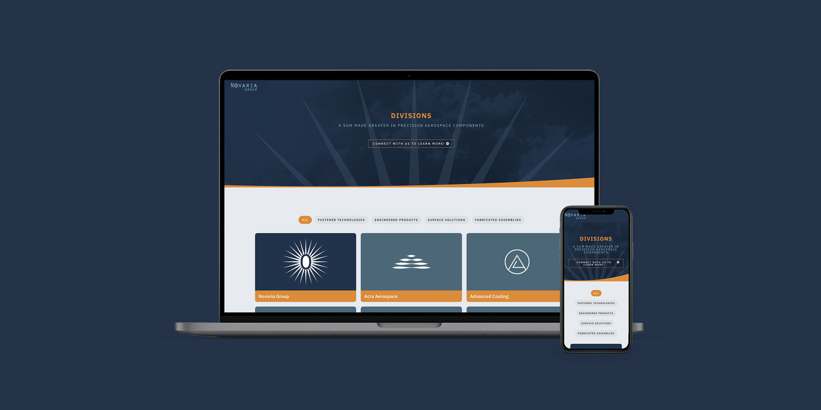 Novaria Group – Website Design image 1