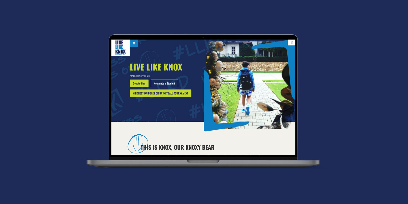 Live Like Knox Foundation – Website Design image 1