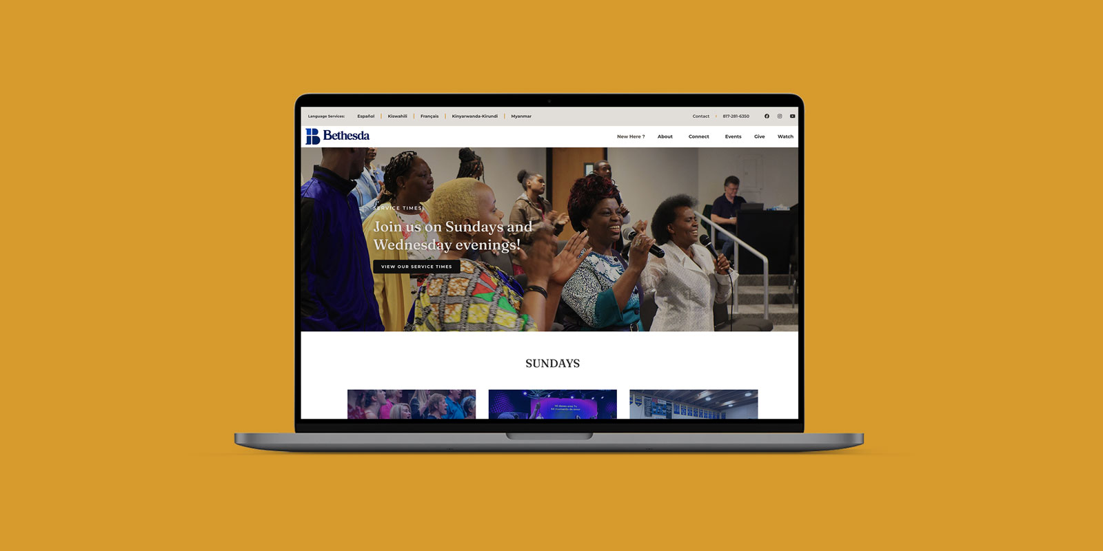 Bethesda Community Church – Website Desktop image 1