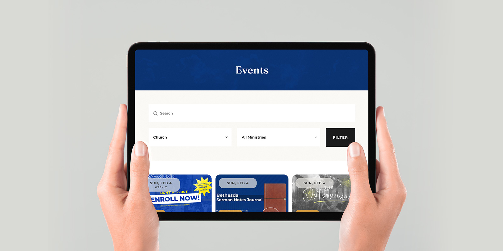 Bethesda Community Church – Events Tablet image 1