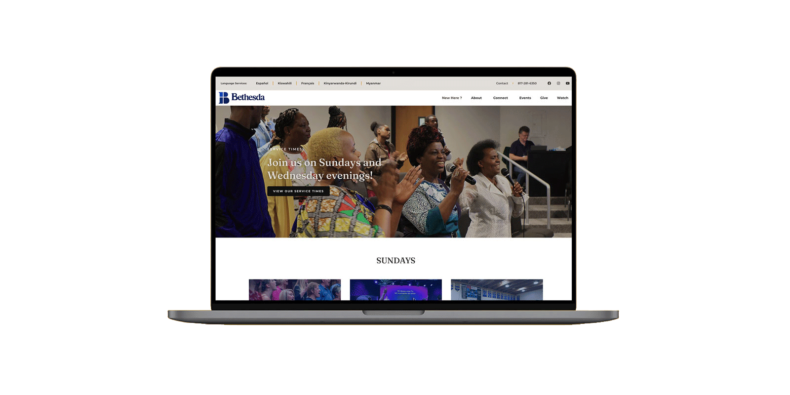 Bethesda Community Church – Website Desktop image 1