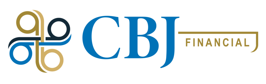 CBJ Financial logo with abstract circular shapes in blue, gold, and black on the left, and "CBJ FINANCIAL" text in matching blue and gold tones on the right.